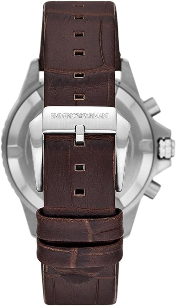 Emporio Armani Chronograph Brown Leather Men's Watch AR11486