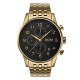 Hugo Boss Stunning Gold Navigator Black Chronograph S/Steel Men's Watch #1513531 - Big Daddy Jewelry