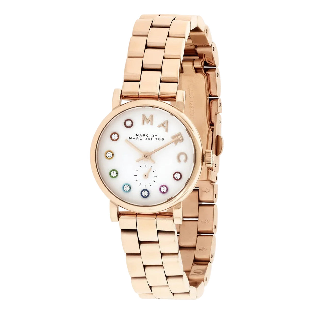 Marc By Marc Jacobs Baker Dexter White Rose Gold Watch MBM3443