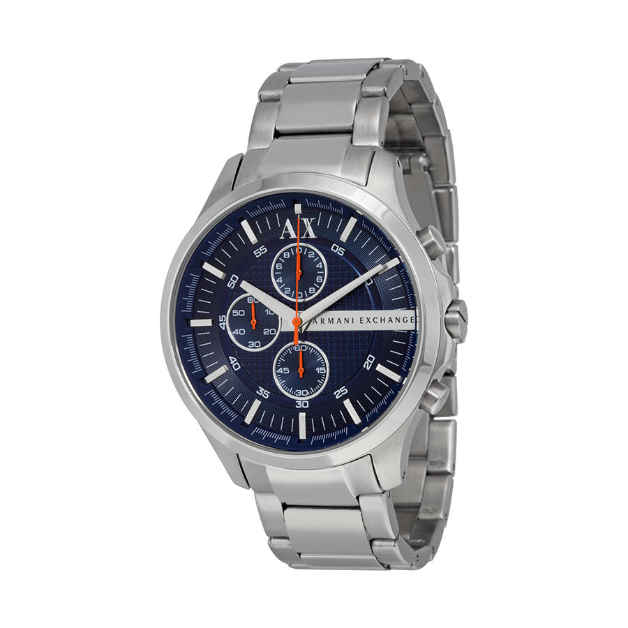 Armani Exchange Hampton Chronograph Blue Dial Silver Watch - AX2155