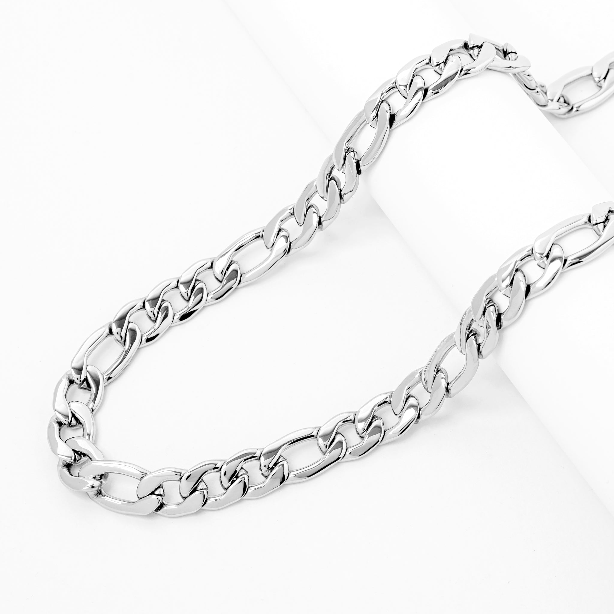 Big Daddy 11MM Silver Steel Figaro Chain - Chain