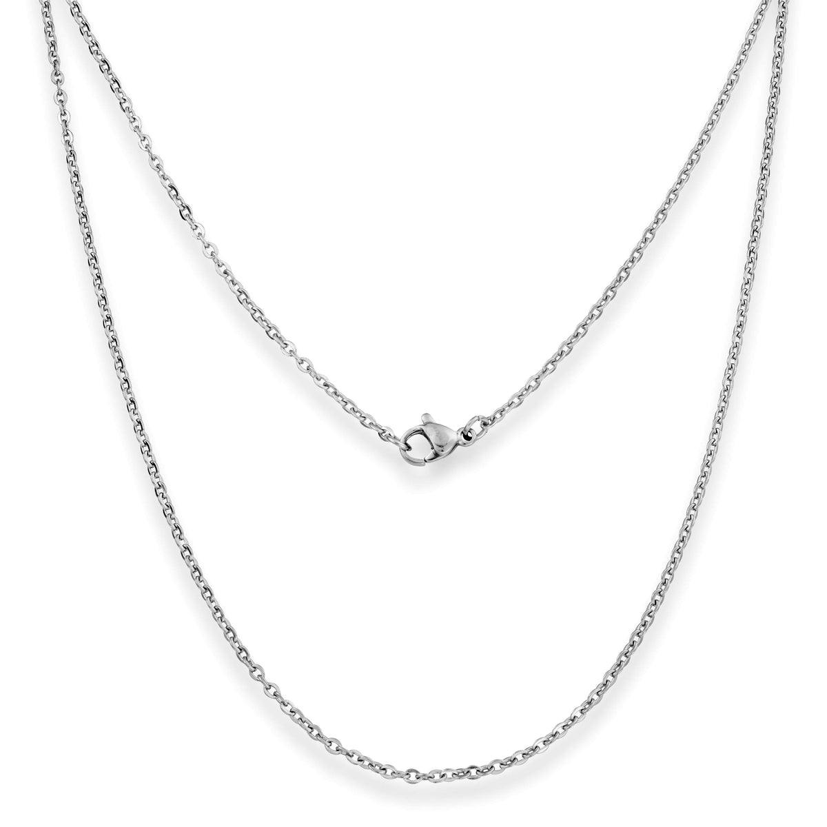 Big Daddy 3mm silver stainless steel mariner cable chain with clasp