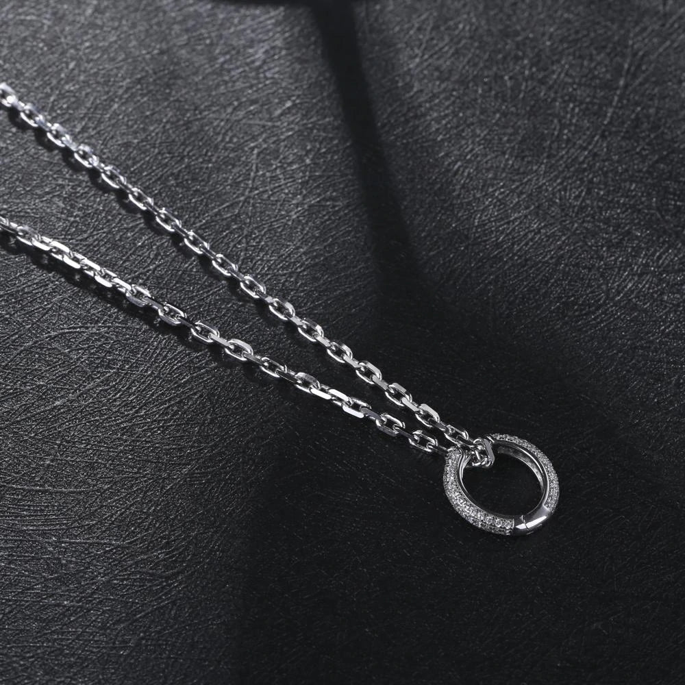 Close-up of mariner cable chain clasp with silver finish