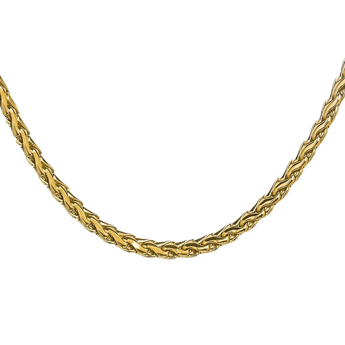 Big Daddy 5mm gold rope chain displayed in full length