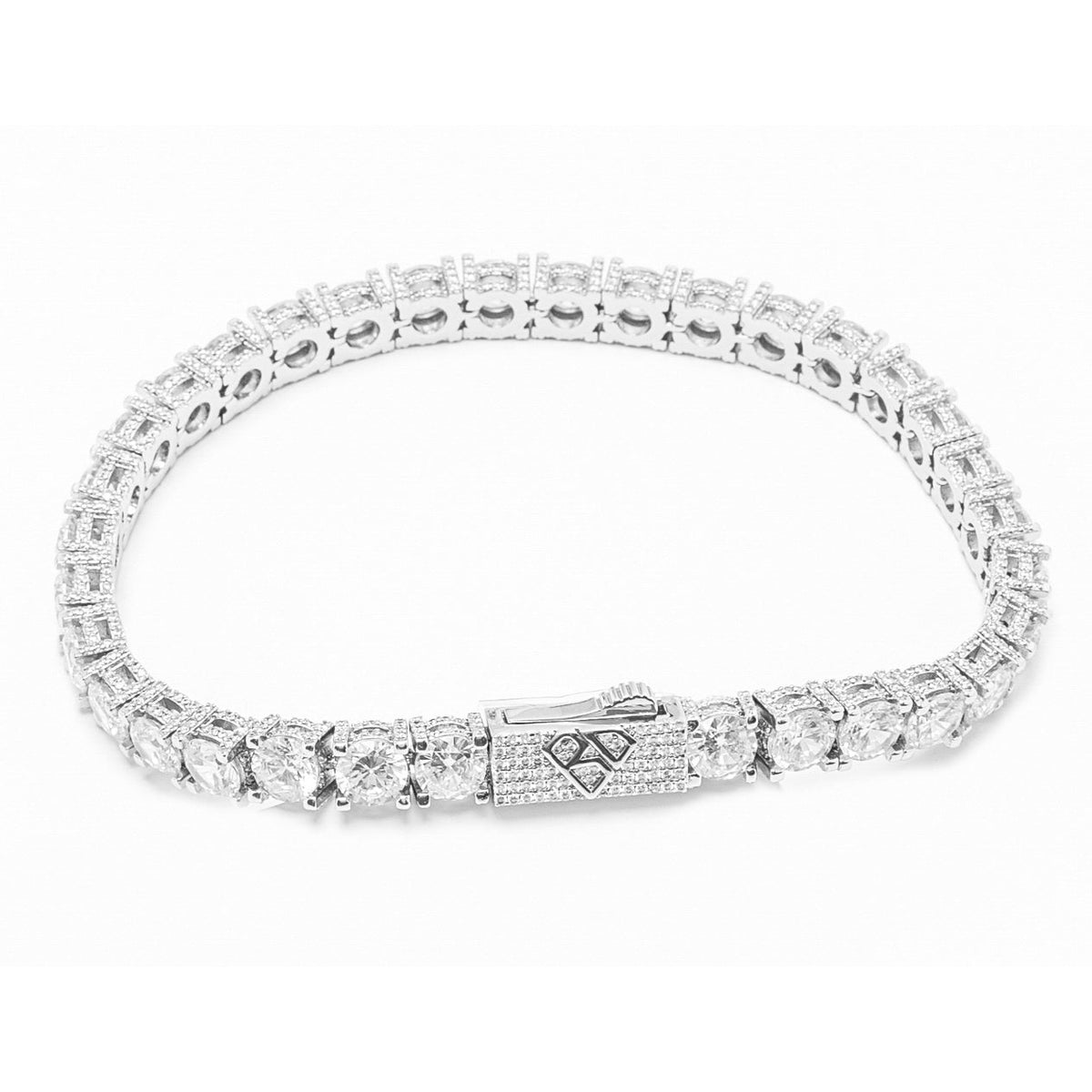 Big Daddy 6MM CZ silver tennis iced out bracelet with cushion-cut CZ stones