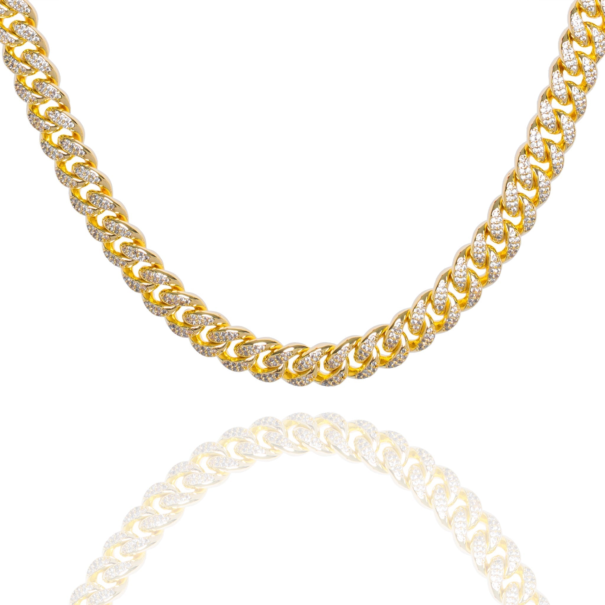 Big Daddy 8MM Cuban Link Gold Iced Out Chain - Chain