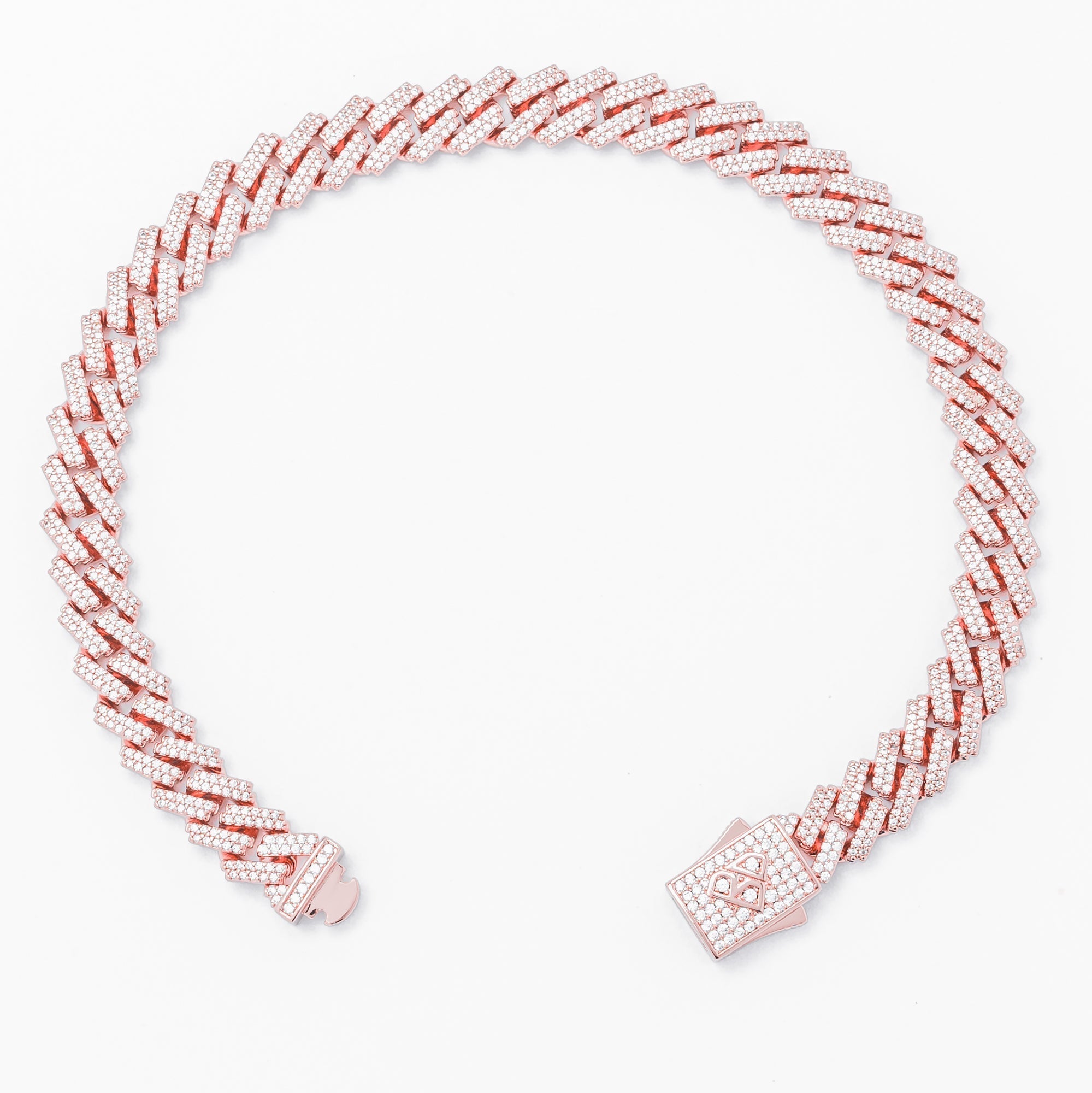 Big Daddy 8MM Cuban Link Rose Gold Iced Out Bracelet - Bracelet