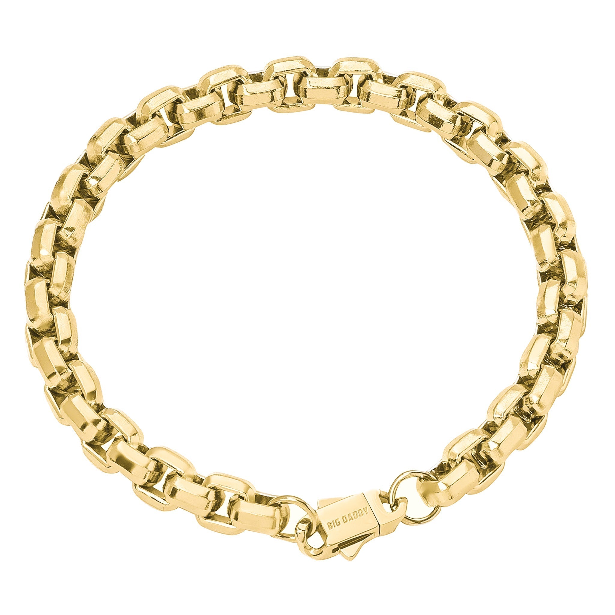 Big Daddy 8MM Gold Franco Box Chain Bracelet - Bracelet