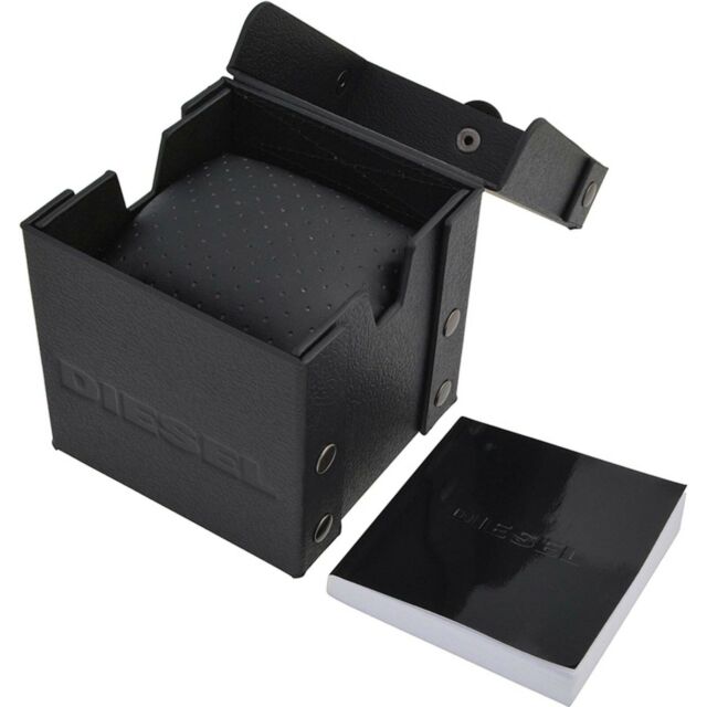 Diesel watch box packaging with branded presentation and accessories