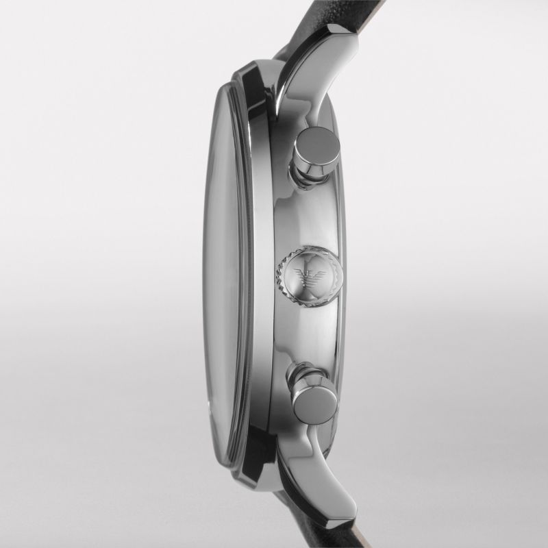 Emporio Armani Black Leather Men's Watch AR0397