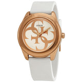 Guess G-Twist Silver Dial White Silicone Ladies Watch W0911L5 - Big Daddy Jewelry