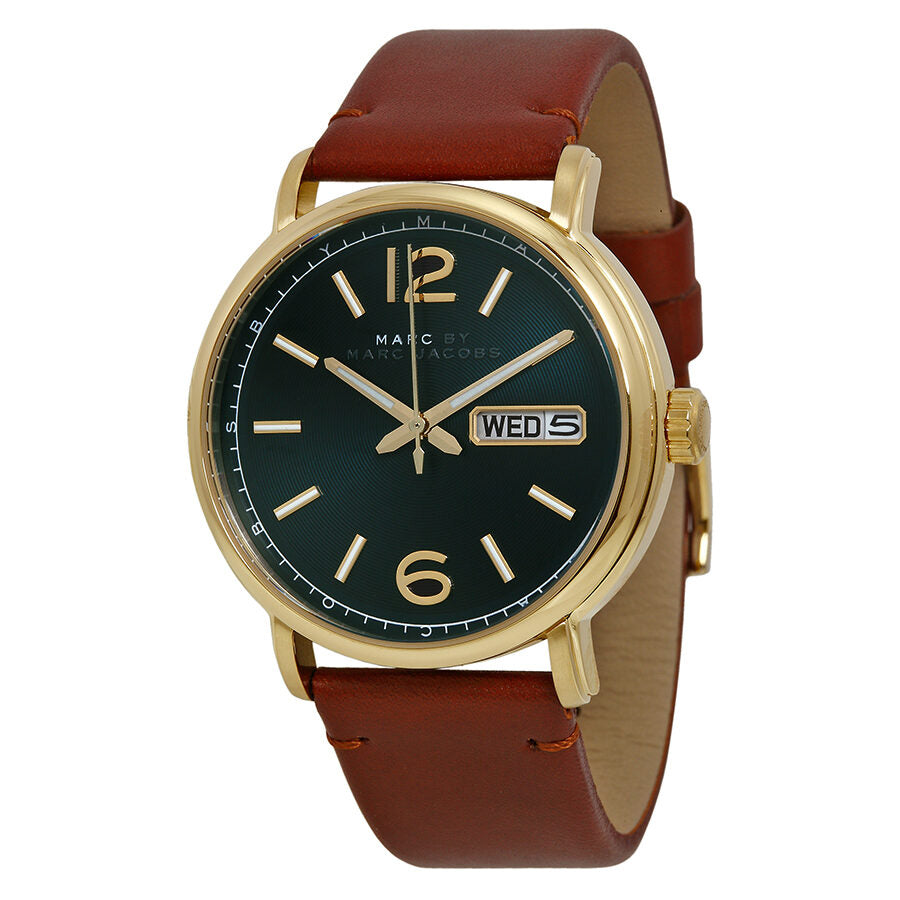 Marc By Marc Jacobs Fergus Black Dial Brown Leather Watch MBM5077 (Defect)