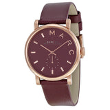 Marc by Marc Jacobs Baker Maroon Dial Moroon Leather Ladies Watch MBM1267 - Big Daddy Jewelry