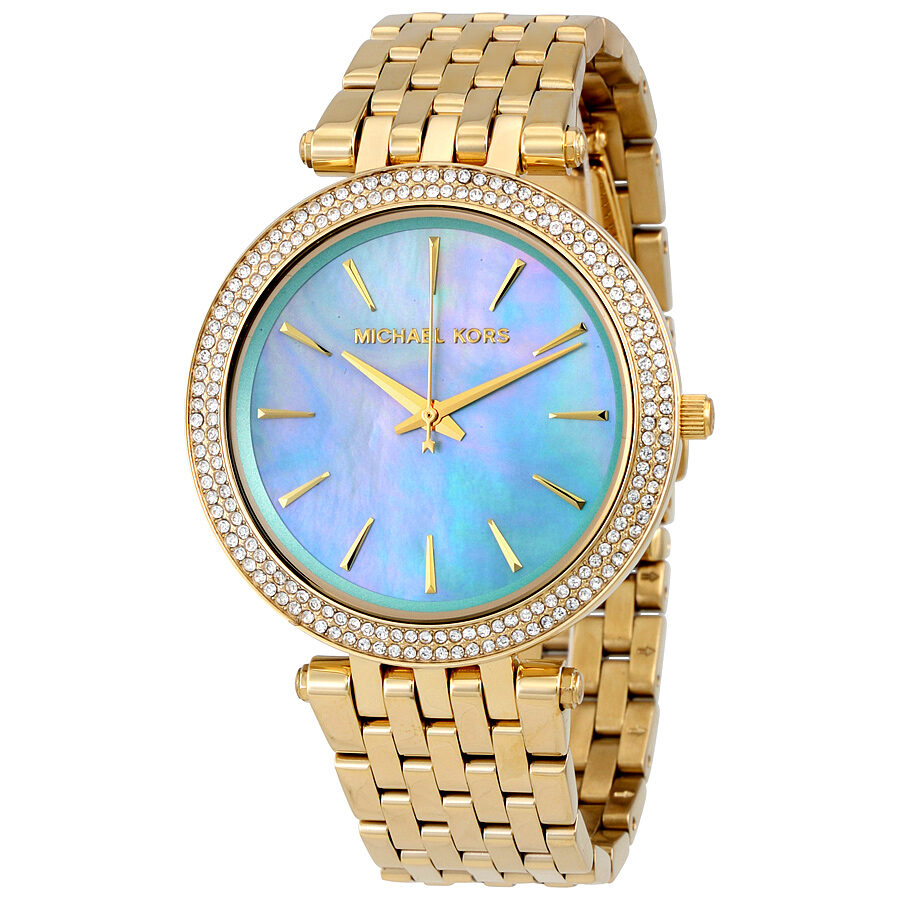 Michael Kors Darci Blue Green Mother of Pearl Dial Ladies Watch MK3498