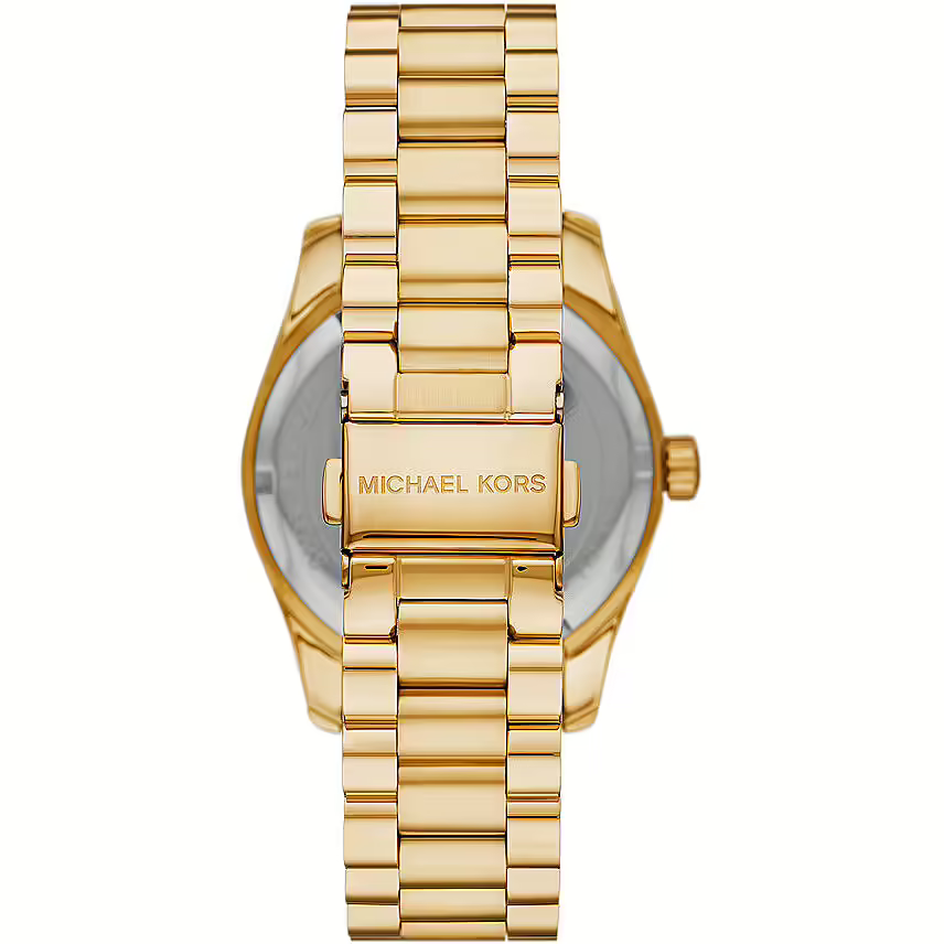 Michael Kors Lexington gold steel bracelet strap with fold-over clasp