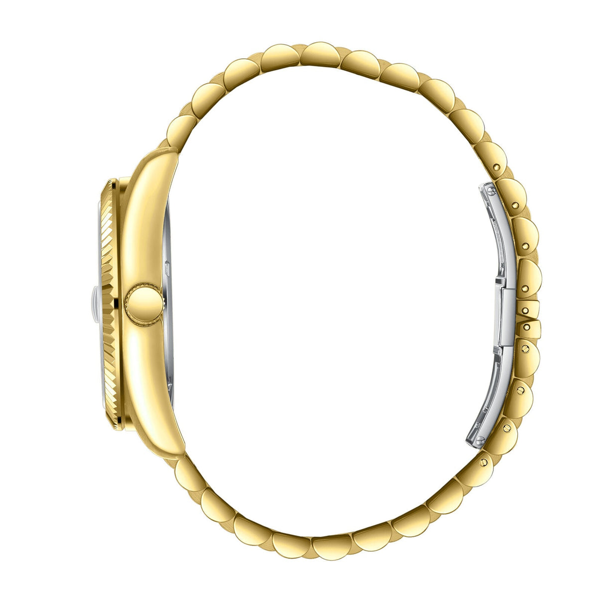Slazenger Classic Day Date Window Sunray Silver Dial Gold Watch - SL.09.2583.1.130