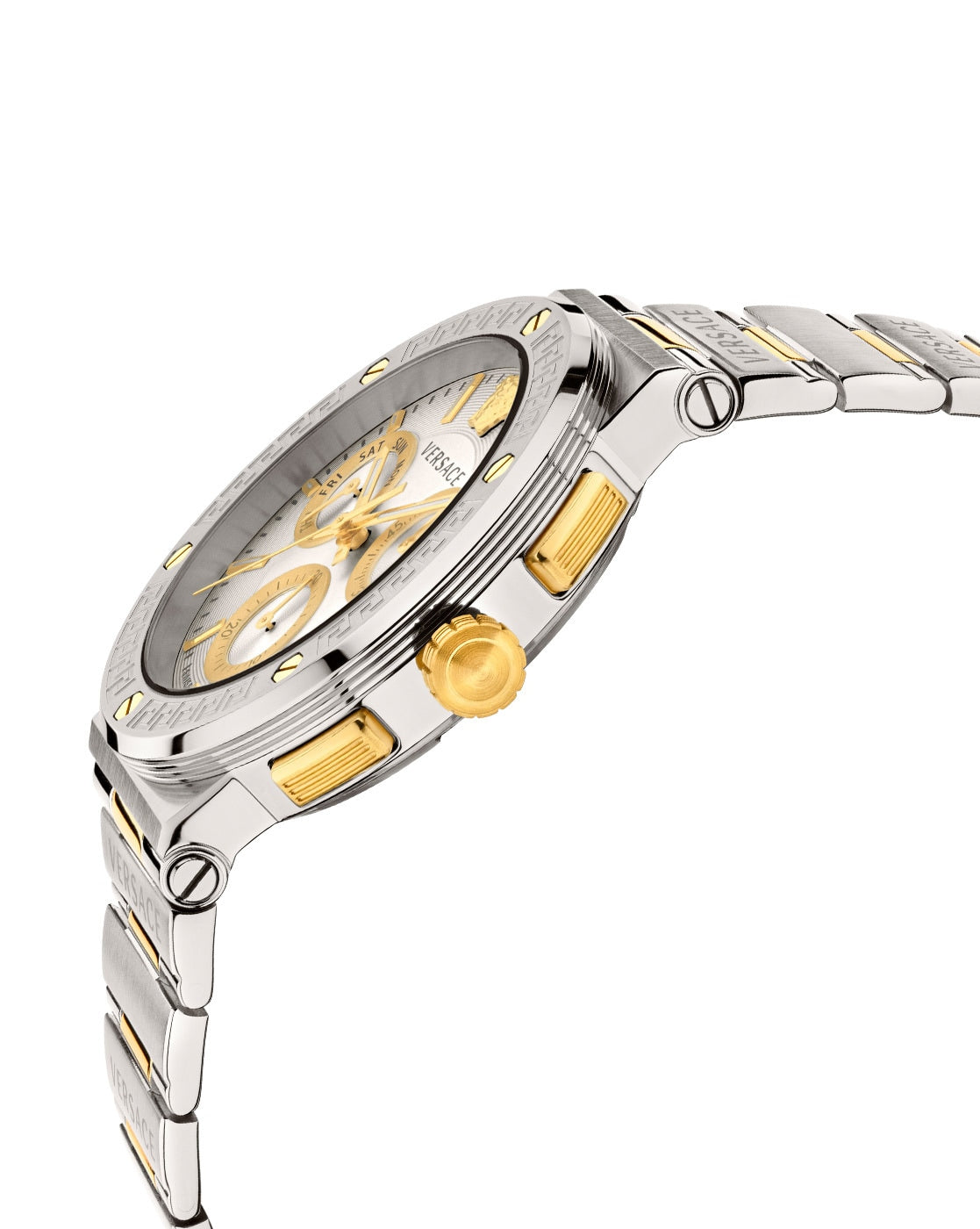 Versace Greca Logo Chronograph Quartz Silver Dial Men's Watch - VEZ900321