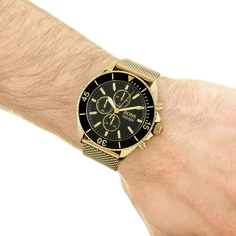 Hugo Boss Black & Gold Ocean Edition Men's Watch 1513703 Water resistance: 100 meters / 330 feet Movement: Quartz
