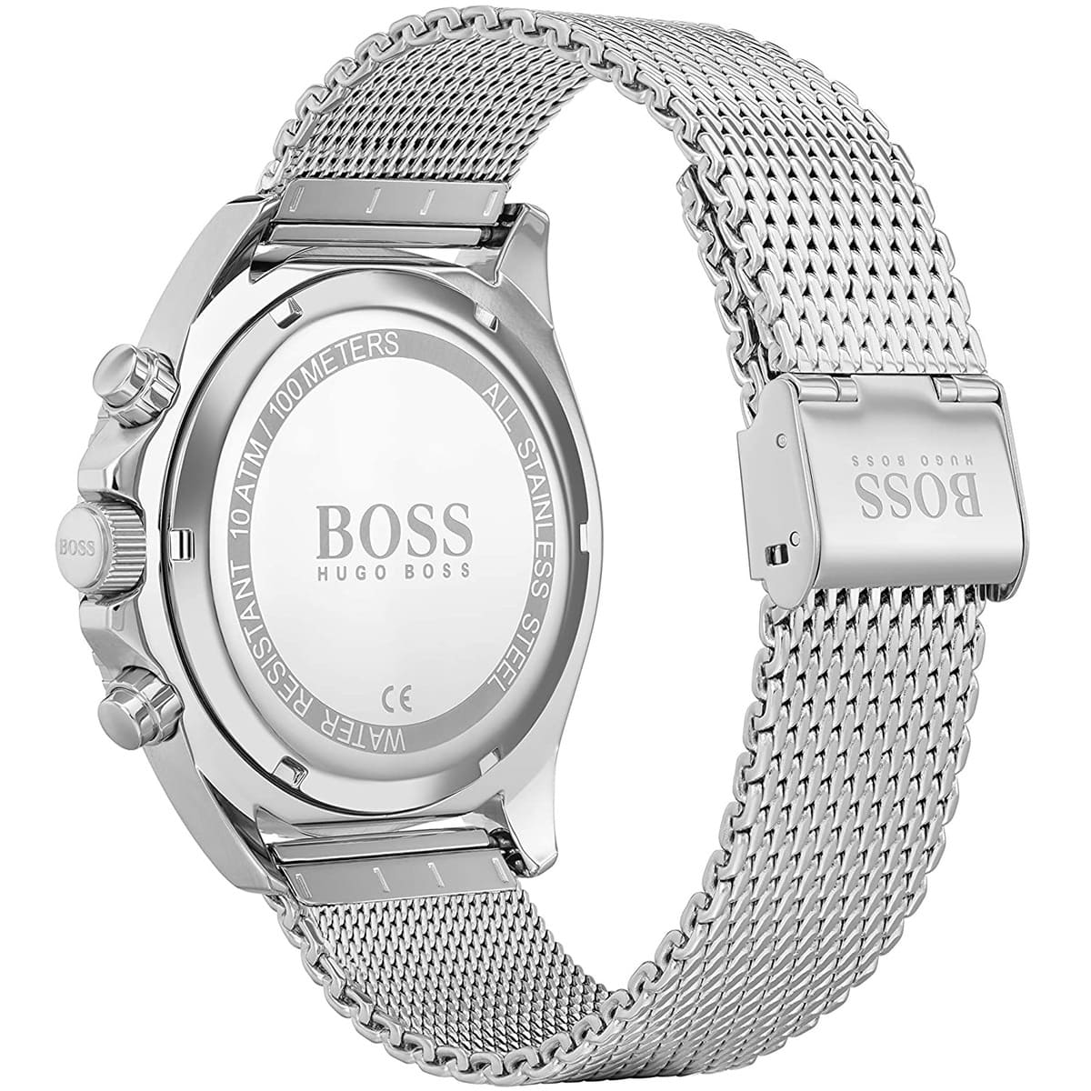 Hugo Boss Ocean Edition Chronograph Black Dial Silver Mesh Strap Watch for Men - 1513742 1513742 - Image 2