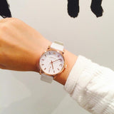 Marc Jacobs Baker White Leather Strap 28mm Ladies Watch MBM1284