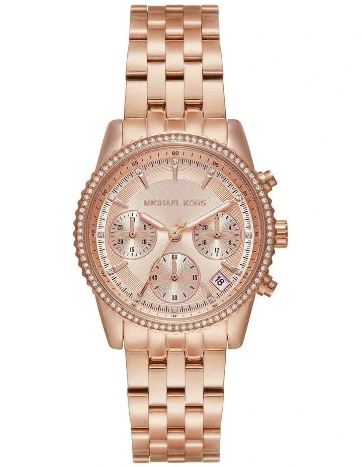 Michael Kors Mini Bryant Pavé Chronograph Rose-gold Women's Watch - MK7531