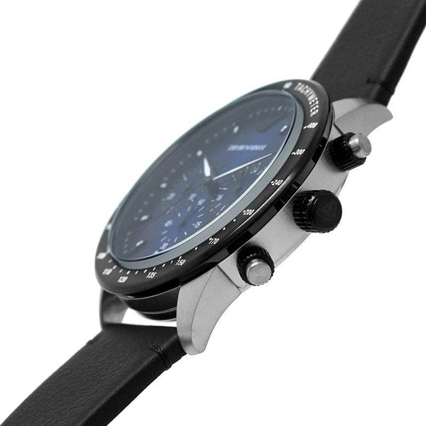 Emporio Armani Chronograph Black Leather Men's Watch AR11522 - Big Daddy Jewelry #2