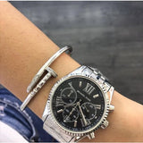 Michael Kors Chronograph Black Dial Silver Unisex Watch MK5708 - Big Daddy Jewelry #3