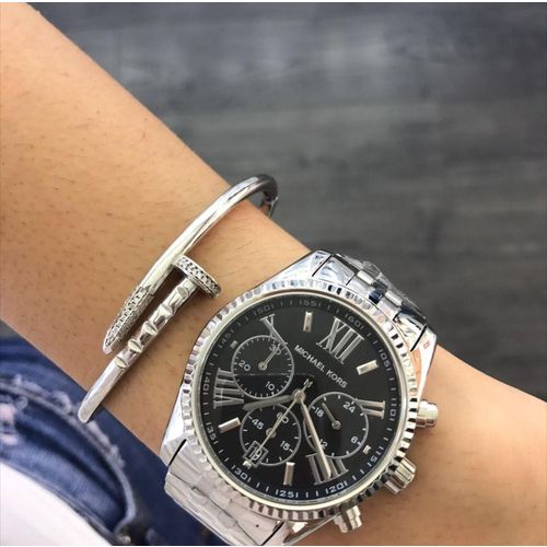 Michael Kors Chronograph Black Dial Silver Unisex Watch MK5708 - Big Daddy Jewelry #3