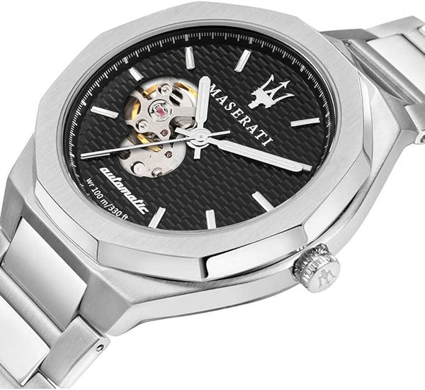 Maserati Stile Silver Automatic Black Dial Men's Watch R8823142002 - Big Daddy Jewelry #2