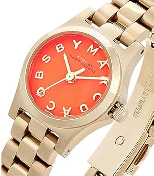 Marc By Marc Jacobs Henry Dinky Orange Dial Gold Tone Watch MBM3202