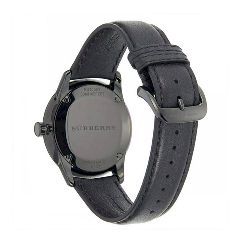 Burberry Men’s Swiss Made Leather Strap Black Dial Men's Watch BU10003 - Big Daddy Jewelry #3