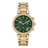 Michael Kors Parker Chronograph Green Dial Gold Ladies Watch  MK6263 - Big Daddy Jewelry