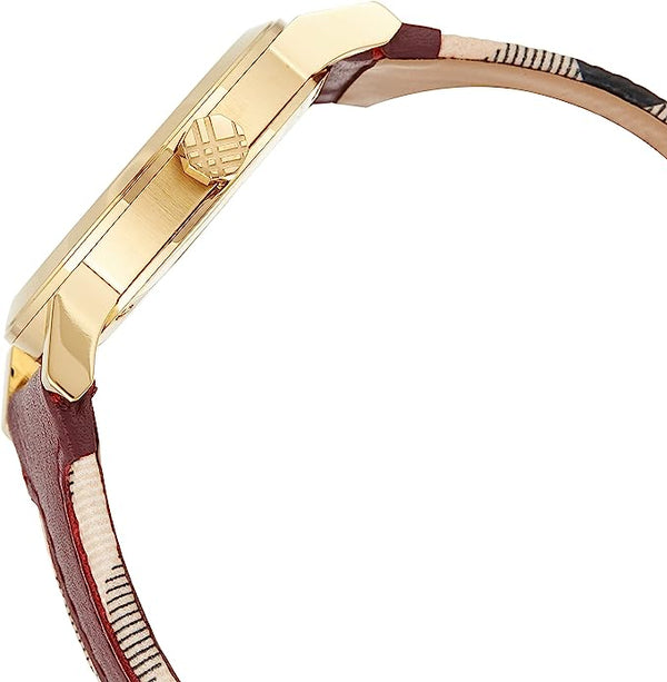 Burberry Women's Red Leather and Check Fabric Women's Watch BU9111 - Big Daddy Jewelry #2