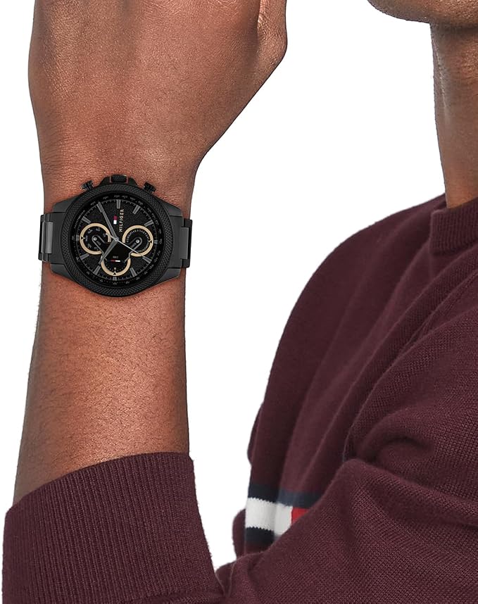 Tommy Hilfiger Damon Stainless Steel Quartz with Black Dial Men's Watch  - 1792081