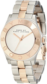 Marc By Marc Jacobs Blade Rose Gold Tone Bezel Silver Dial Two Tone Women's Watch  MBM3129 - Big Daddy Jewelry