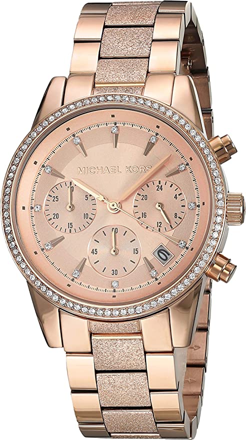 Michael Kors Ritz Chronograph Rose Gold Tone Women's Watch  MK6598 - Big Daddy Jewelry