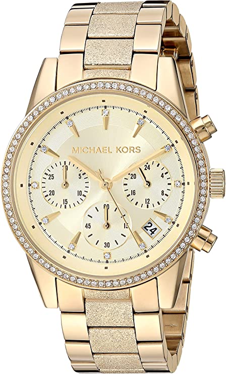 Michael Kors Ritz Chronograph Gold Tone Women's Watch  MK6597 - Big Daddy Jewelry