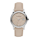 Burberry Women's Large Check Tan Leather Strap Women's Watch  BU9107 - Big Daddy Jewelry