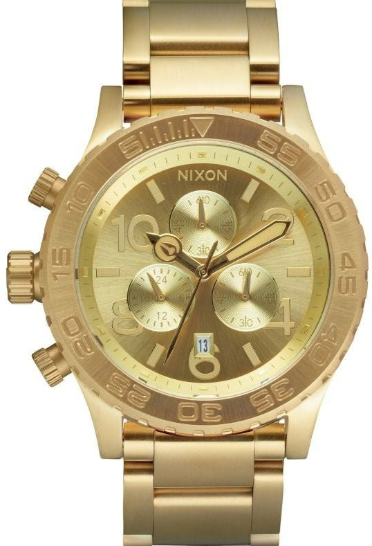 Nixon 42-20 Chrono Champagne Dial Gold Tone Men's Watch  A037-502 - Big Daddy Jewelry