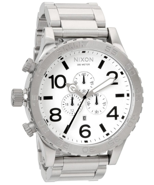 Nixon 51-30 Chronograph White Dial Stainless Steel Men's Watch  A083-100 - Big Daddy Jewelry