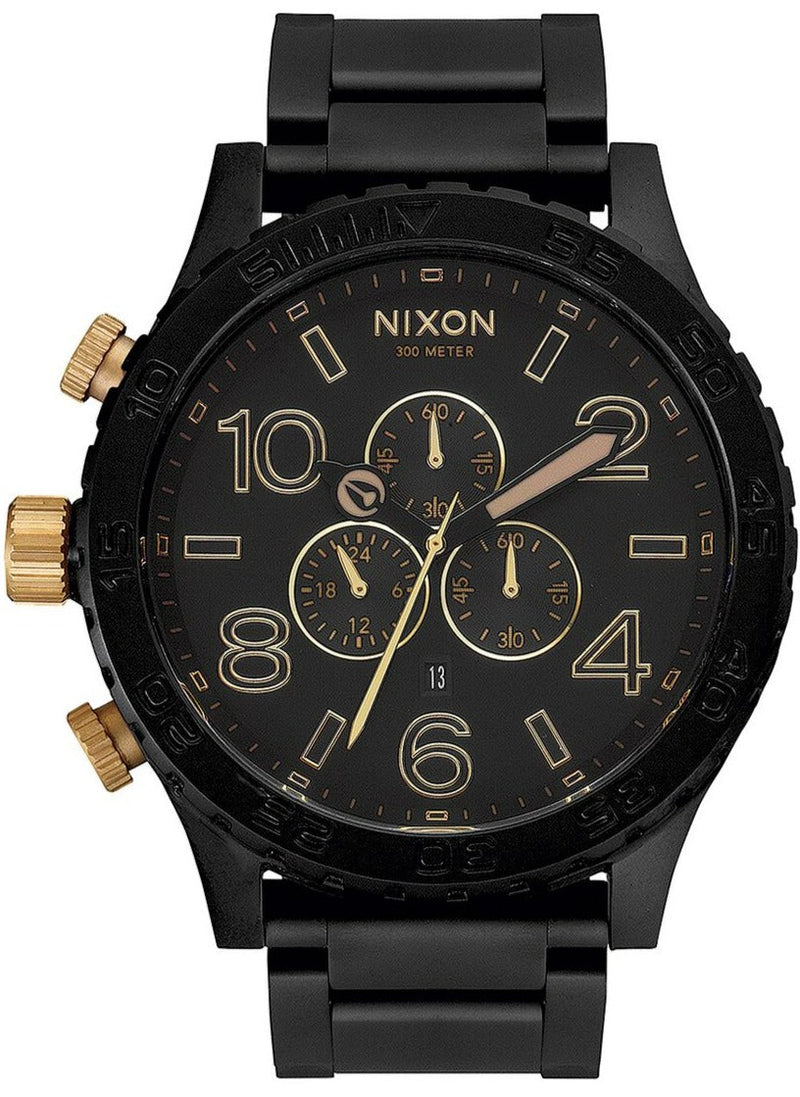 Nixon 51-30 Chronograph Matte Black & Gold Men's Watch  A083-1041 - Big Daddy Jewelry