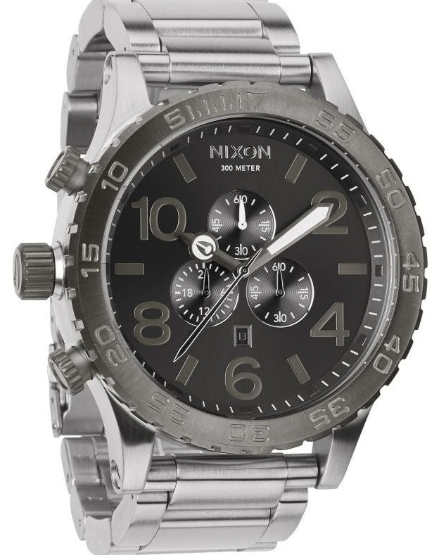 Nixon 51-30 Chrono Silver Gunmetal Men's Watch  A083-1762 - Big Daddy Jewelry