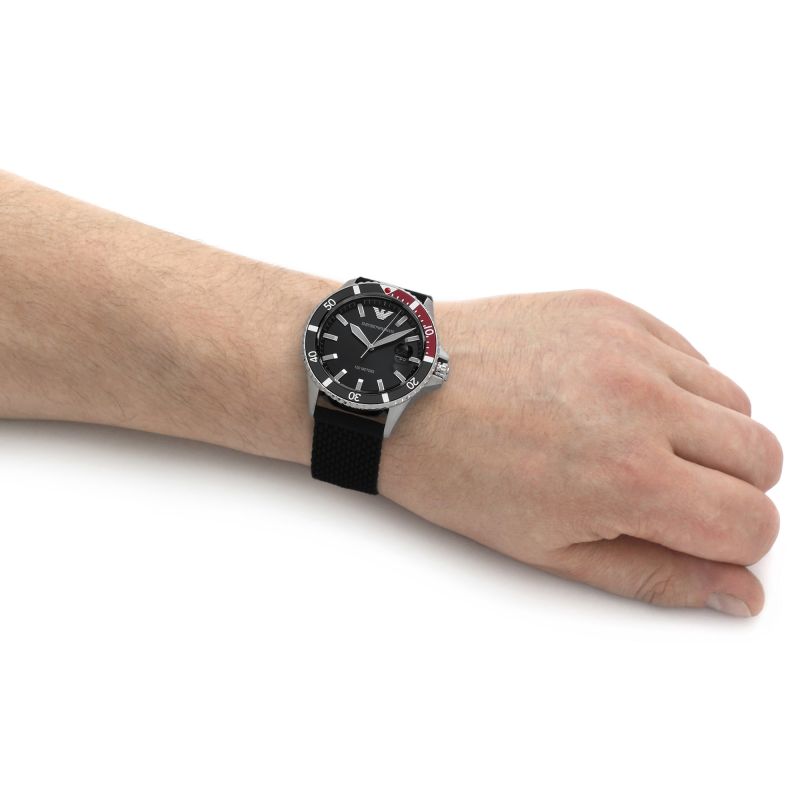 Emporio Armani Diver Black Dial Men's Watch AR11341 - Big Daddy Jewelry #5