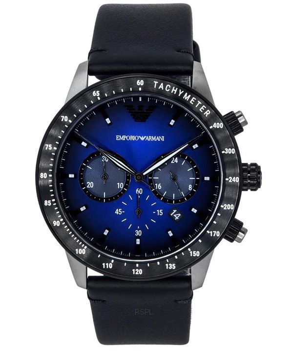 Emporio Armani Chronograph Black Leather Men's Watch  AR11522 - Big Daddy Jewelry