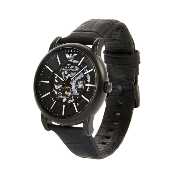 Emporio Armani Luigi Automatic Black Leather Men's Watch AR60008 - Big Daddy Jewelry #2