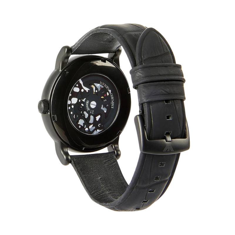 Emporio Armani Luigi Automatic Black Leather Men's Watch AR60008 - Big Daddy Jewelry #3