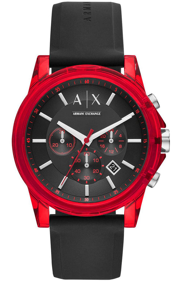 Outerbanks Red Silicon Strap Men's Watch  AX1338 - Big Daddy Jewelry