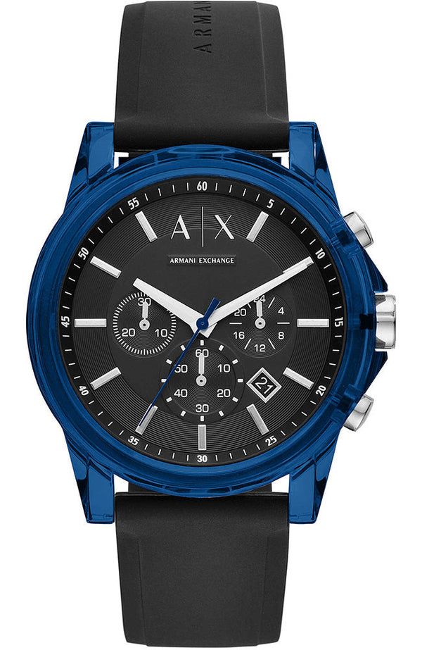 Armani Exchange Outerbanks Blue Silicon Strap Men's Watch  AX1339 - Big Daddy Jewelry