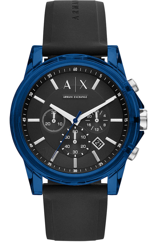 Armani Exchange Outerbanks Blue Silicon Strap Men's Watch  AX1339 - Big Daddy Jewelry