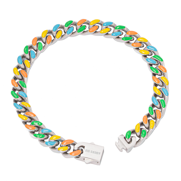 Big Daddy 8MM Multi-colour Enamel Steel Cuban Bracelet